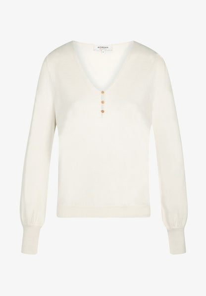MORGAN LONG SLEEVED - Strickpullover - White Denim
