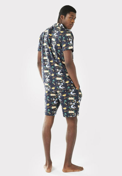  CÔTE D'AZUR BUTTON UP SET - Nachtwäsche Set - Navy
