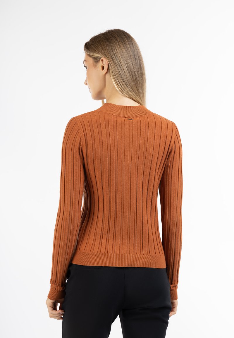 Dreimaster MIT KNÖPFEN IRIDIA - Strickjacke - Rostbraun