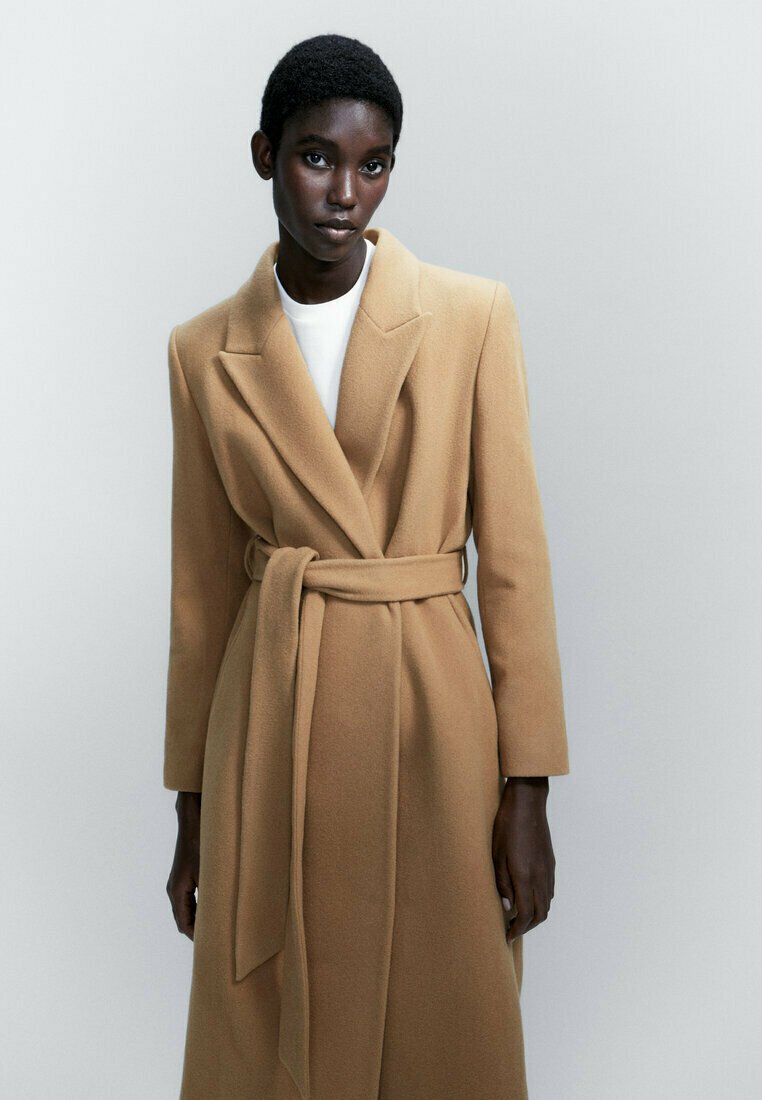 Massimo Dutti ROBE - Klassischer Mantel - Camel