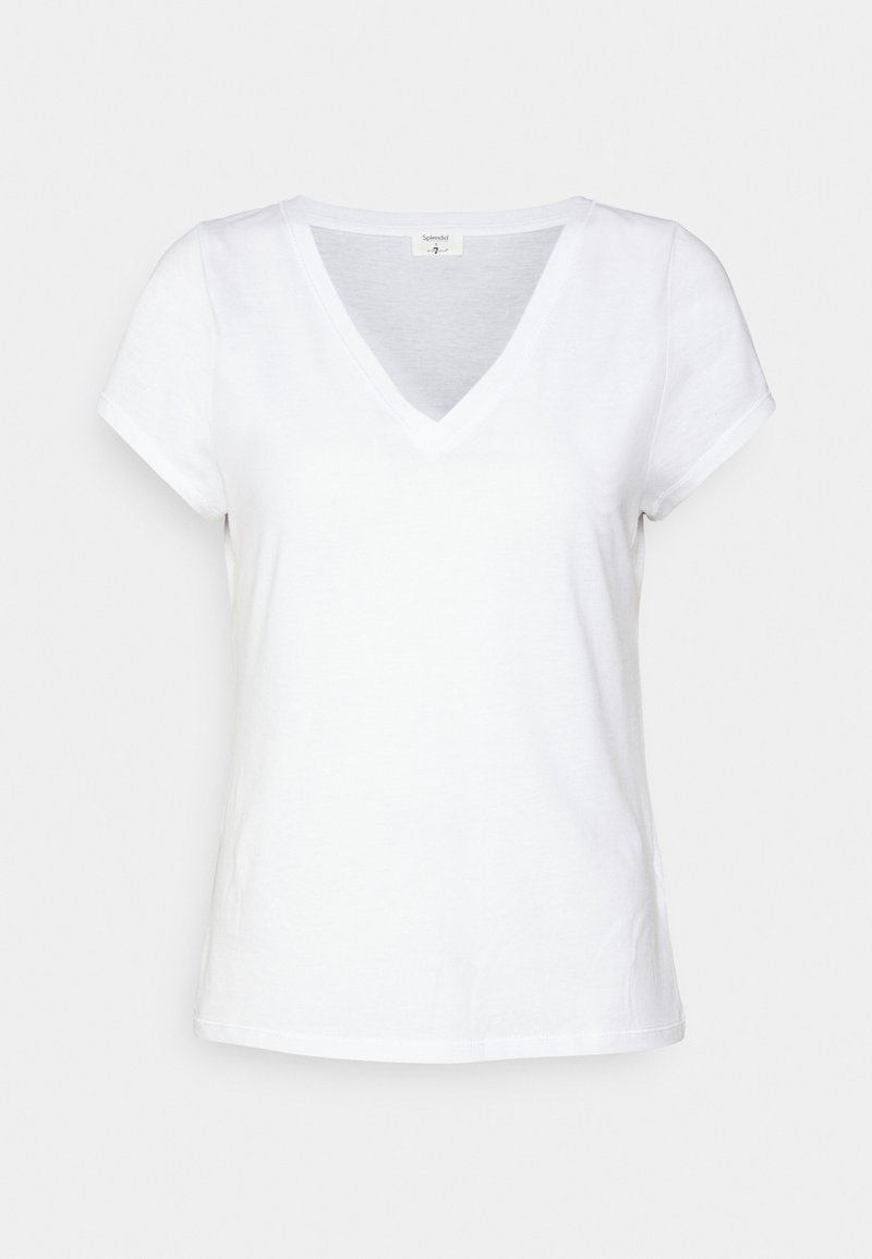 7 For All Mankind ANDY VNECK - T-Shirt Basic - White