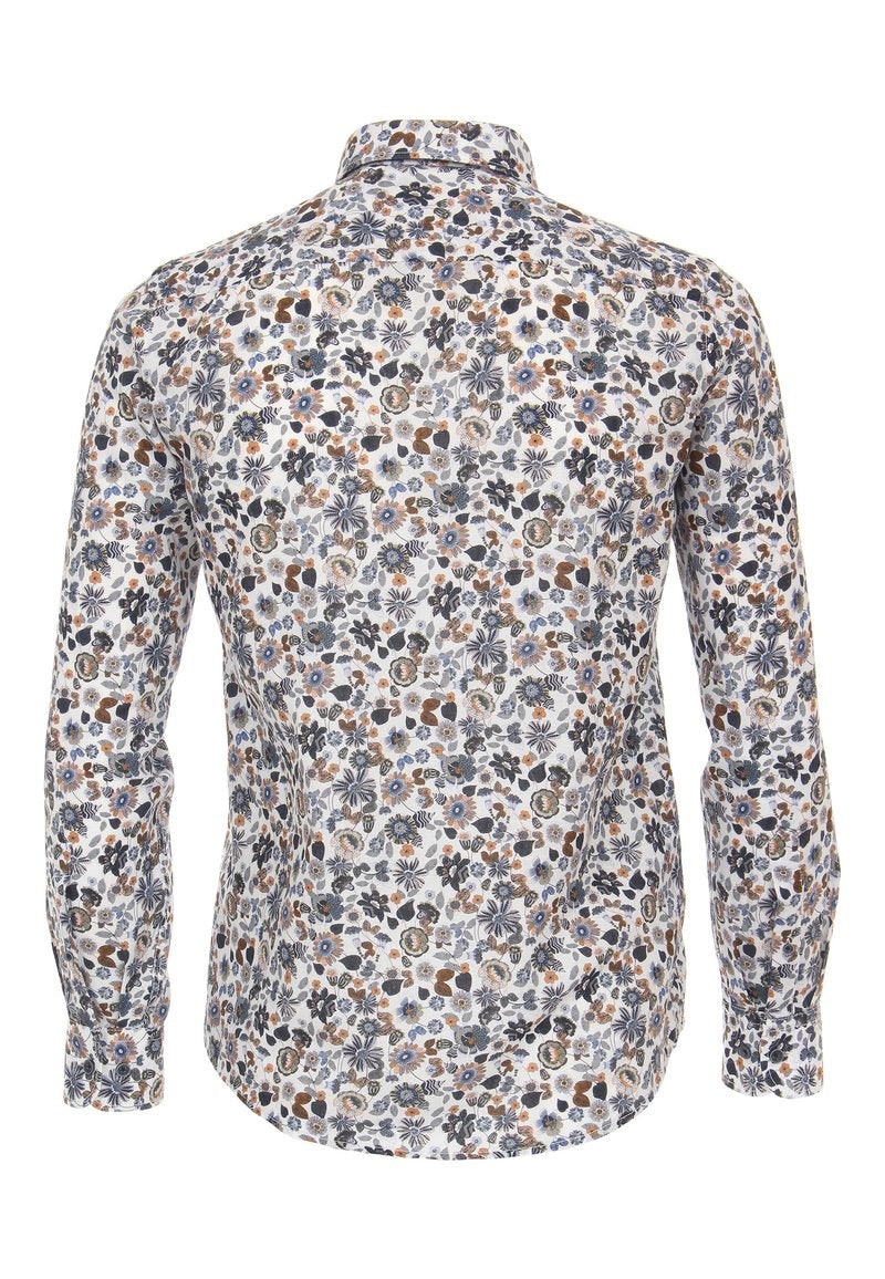  PRINT CASUAL FIT - Hemd - Mittelblau