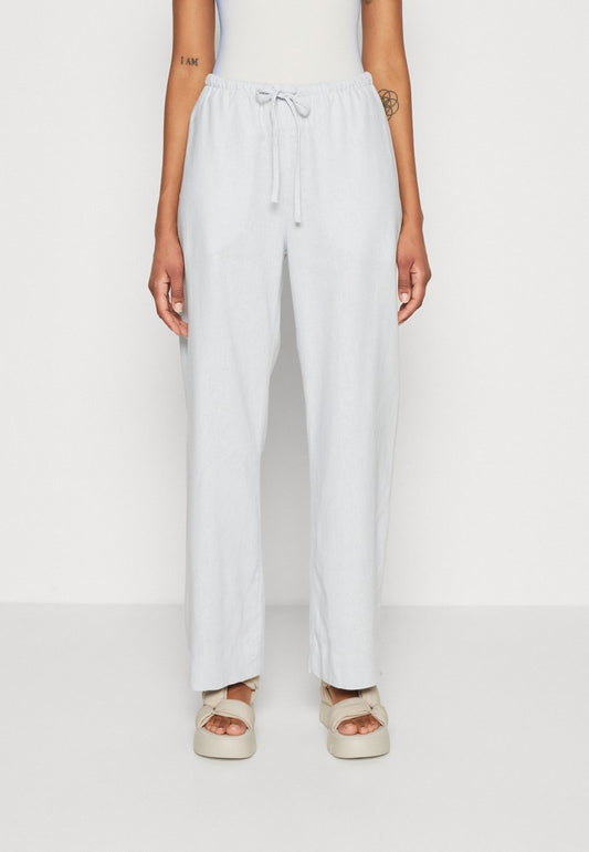 WEEKDAY MIA TROUSERS - Stoffhose - Blue Dusty Light