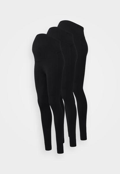  3 PACK - Leggings - Trousers - Black/bordeaux/dark Blue
