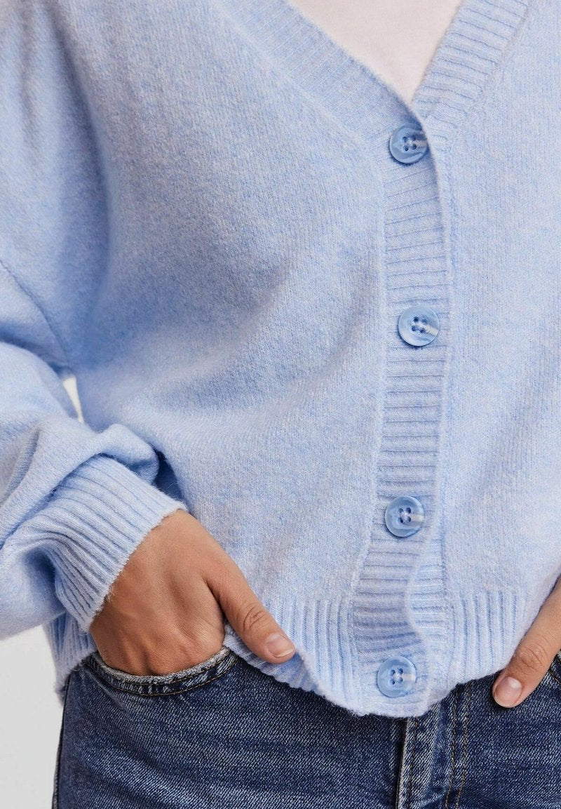 Vero Moda LANGARM V-AUSSCHNITT DOFFY - Strickjacke - Blau