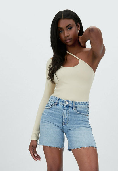 Stradivarius LOW WAIST BERMUDA - Jeans Shorts - Blue Denim