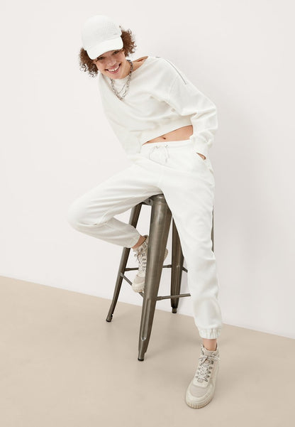 QS By S.Oliver MIT WAFFELSTRUKTUR - Sweatshirt - Off-white