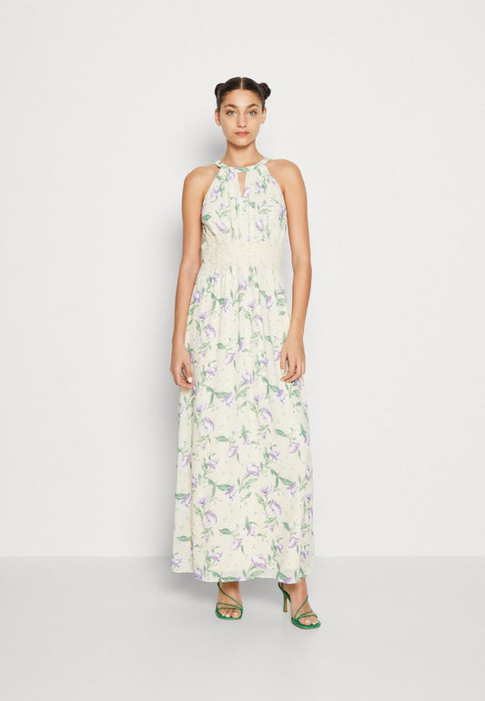 Vila VIMILINA FLOWER DRESS - Ballkleid - Birch/purple