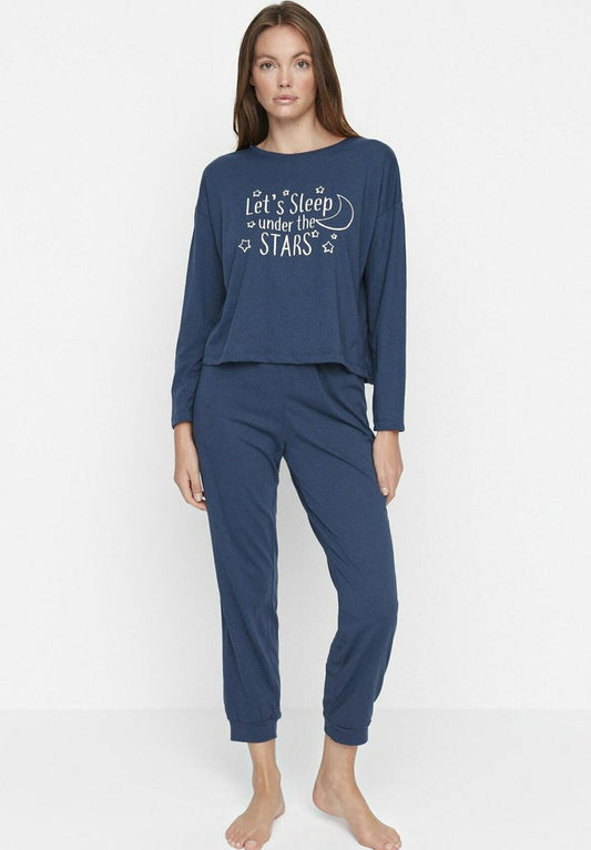 Trendyol SET - Nachtwäsche Set - Blue