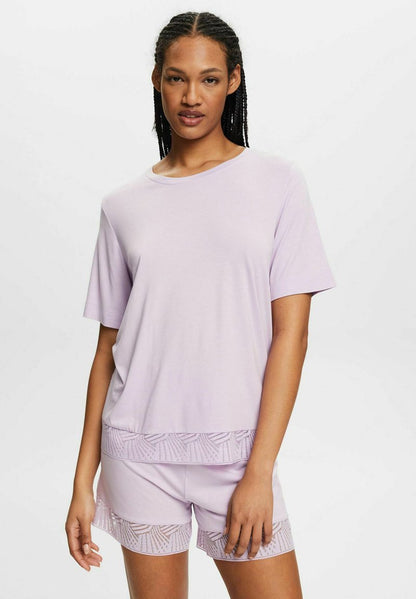 ESPRIT SET MIT SPITZENBESATZ - Nachtwäsche Set - Violet
