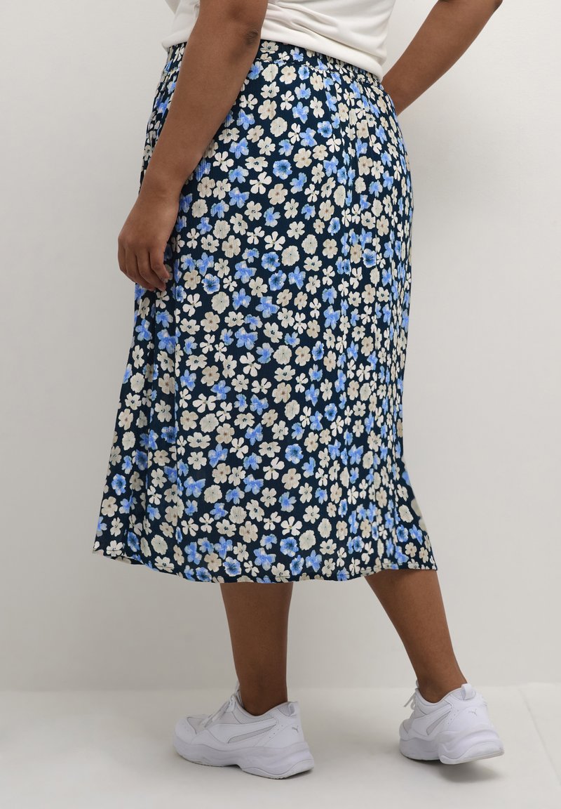  KCTIRI AMI - A-Linien-Rock - Midnight Blue Flower Print
