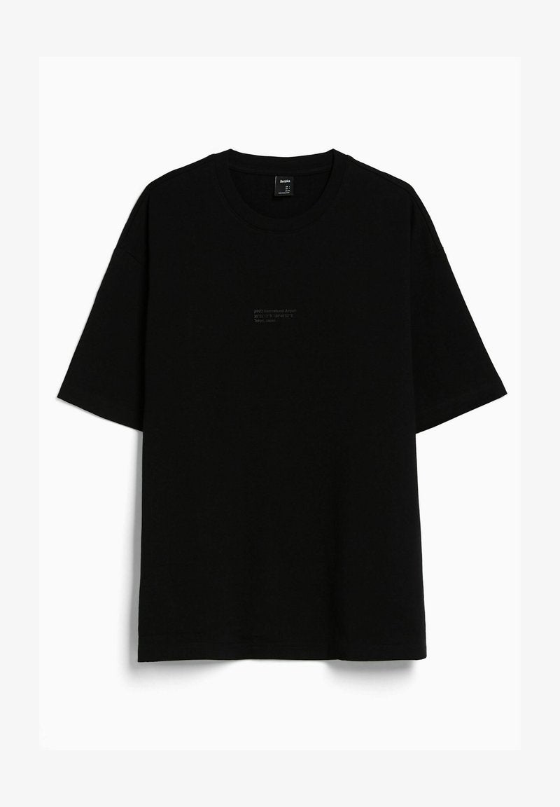 BERSHKA SHORT SLEEVE - T-Shirt Print - Black