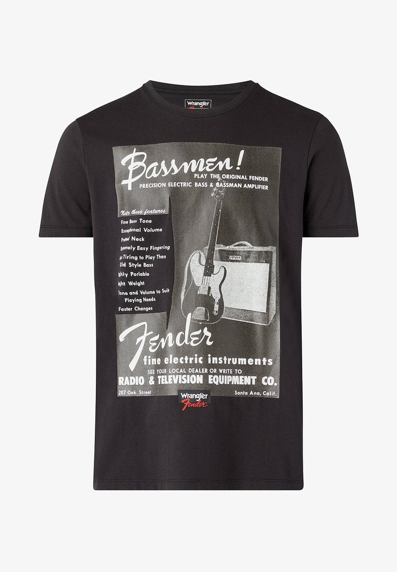 Wrangler BASSMEN - T-Shirt Print - Faded Black