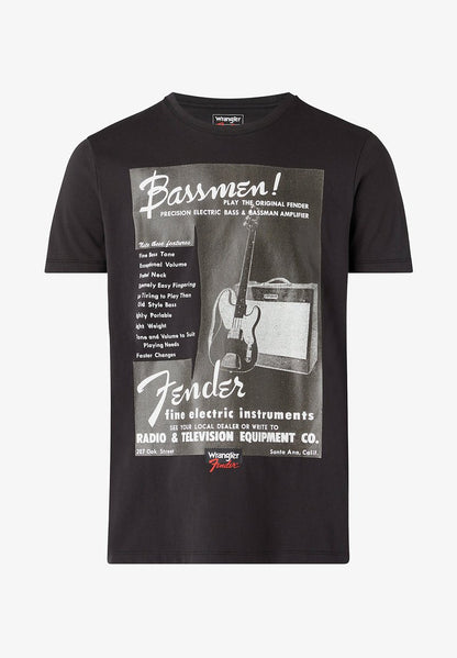 Wrangler BASSMEN - T-Shirt Print - Faded Black
