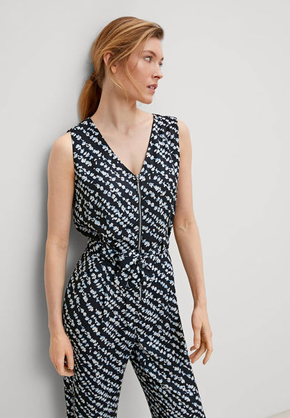 Comma SALOPETTE - Jumpsuit - Dark Blue Aop
