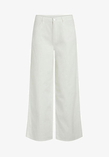 Vila WIDE FIT HIGH-RISE - Flared Jeans - Cloud Dancer