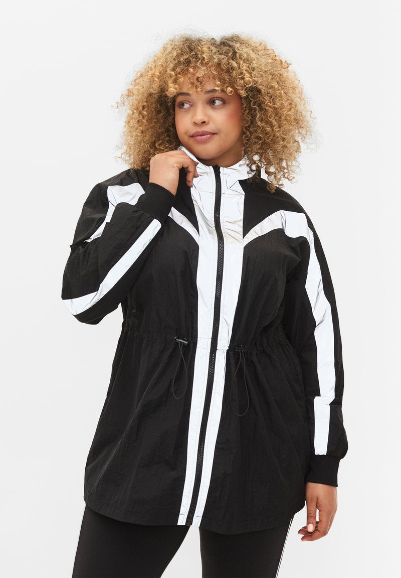  WITH REFLECTIVE DETAILS AND ADJUSTABLE WAIST - Trainingsjacke - Black W Reflex