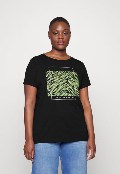 ONLY CARMAKOMA CARLAMINA - T-Shirt Print - Black