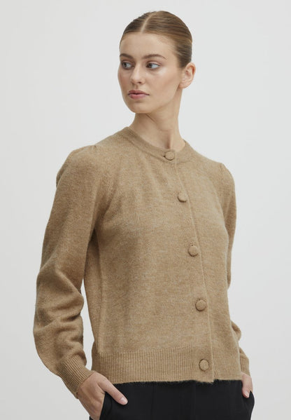 ICHI IHKAMARA CA - Strickjacke - Mottled Beige