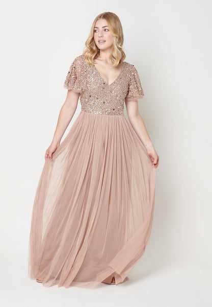  EMBELLISHED SEQUINS - Ballkleid - Taupe Blush