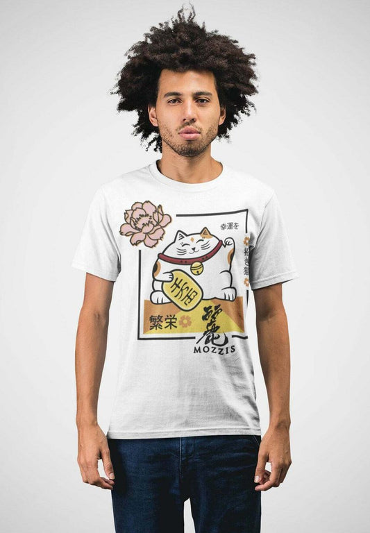  MANEKI NEKO - T-Shirt Print - White