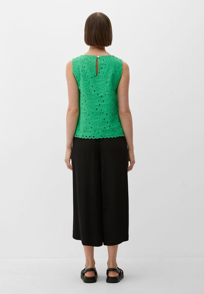 S.Oliver BLACK LABEL MIT LOCHMUSTER - Top - Smaragd