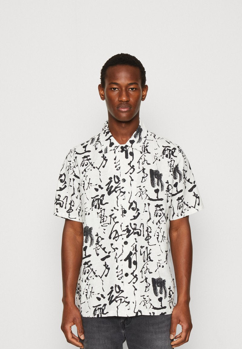 Edwin PRIVATE LETTER SHIRT UNISEX - Hemdbluse - White/black
