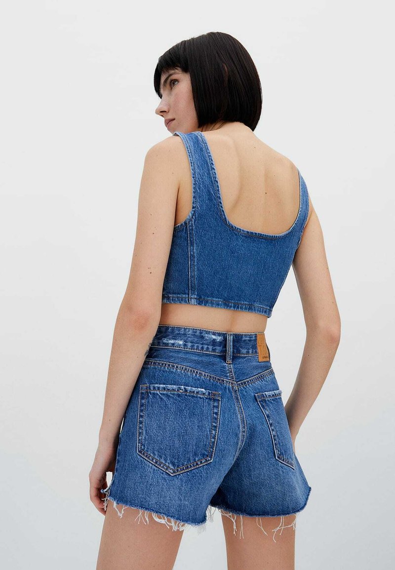 Stradivarius Jeans Shorts - Royal Blue