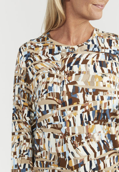  ROUND NECKLINE - WITH PRINT - Bluse - Bison