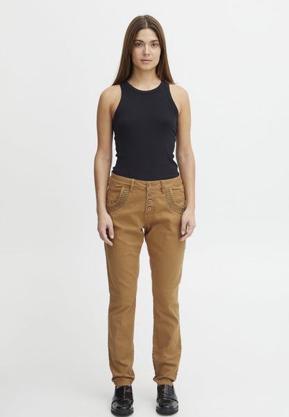  PZMELINA - Jeans Straight Leg - Tobacco Brown