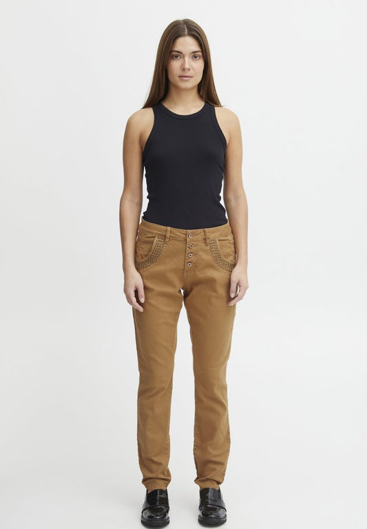  PZMELINA - Jeans Straight Leg - Tobacco Brown