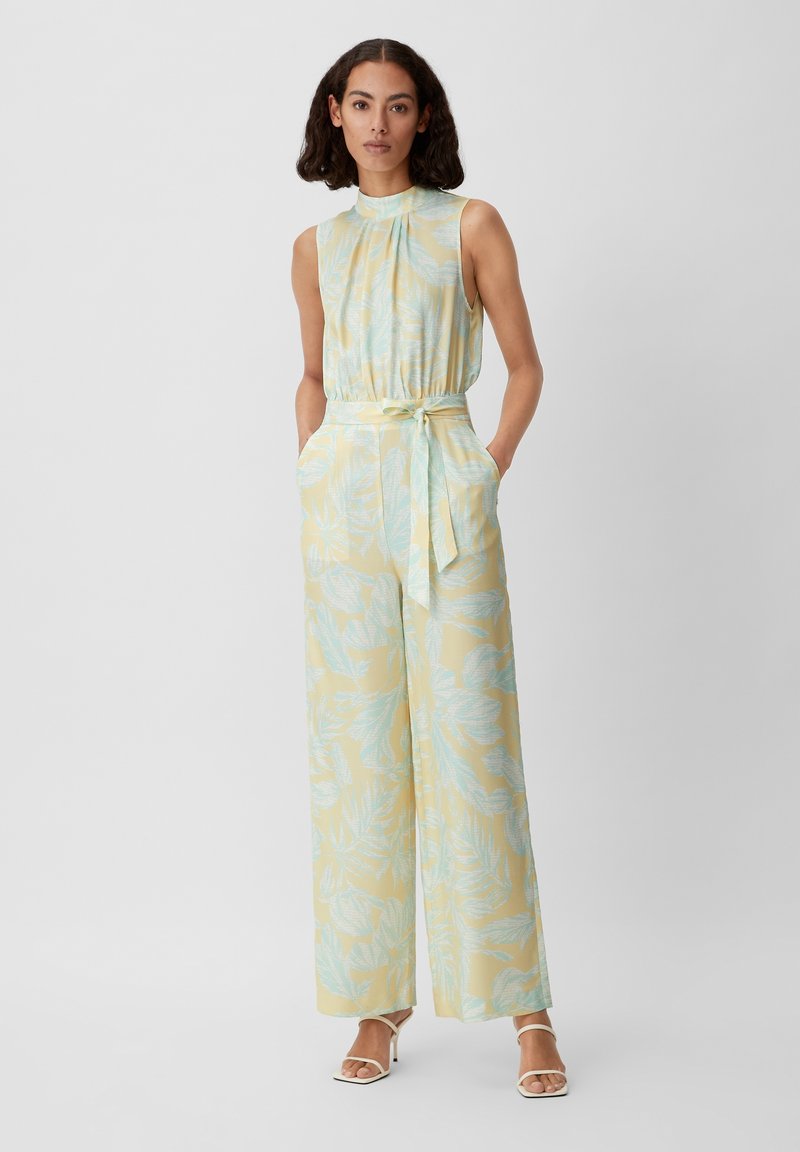 Comma MIT ALLOVER-PRINT - Jumpsuit - Helles Zitrone