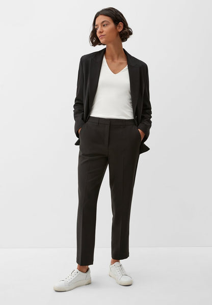 S.Oliver BLACK LABEL ELEGANTE 7/8 - Stoffhose - True Black