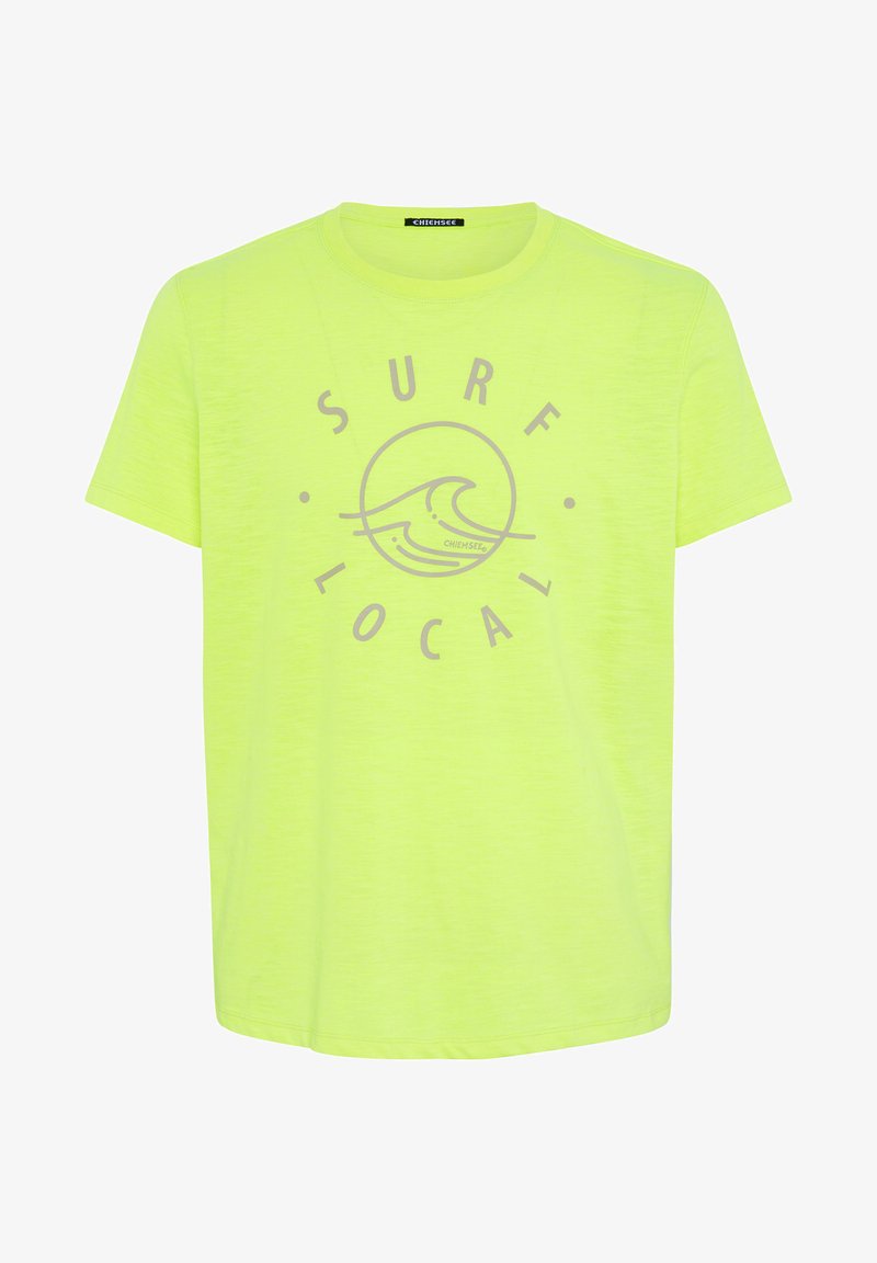 Chiemsee MIT ALLOVER-TEXTUR - T-Shirt Print - Safety Yellow