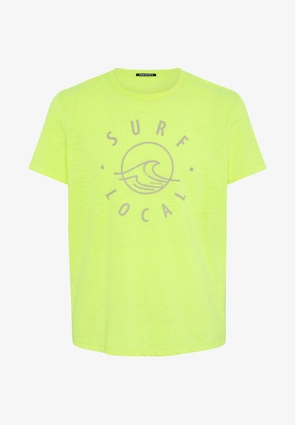 Chiemsee MIT ALLOVER-TEXTUR - T-Shirt Print - Safety Yellow