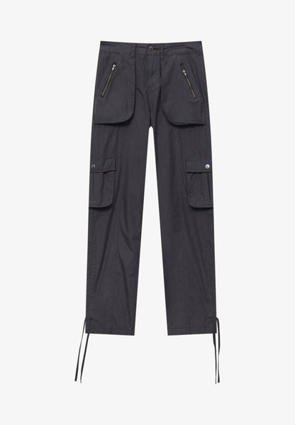 PULL & BEAR WITH ZIPS - Cargohose - Dark Grey