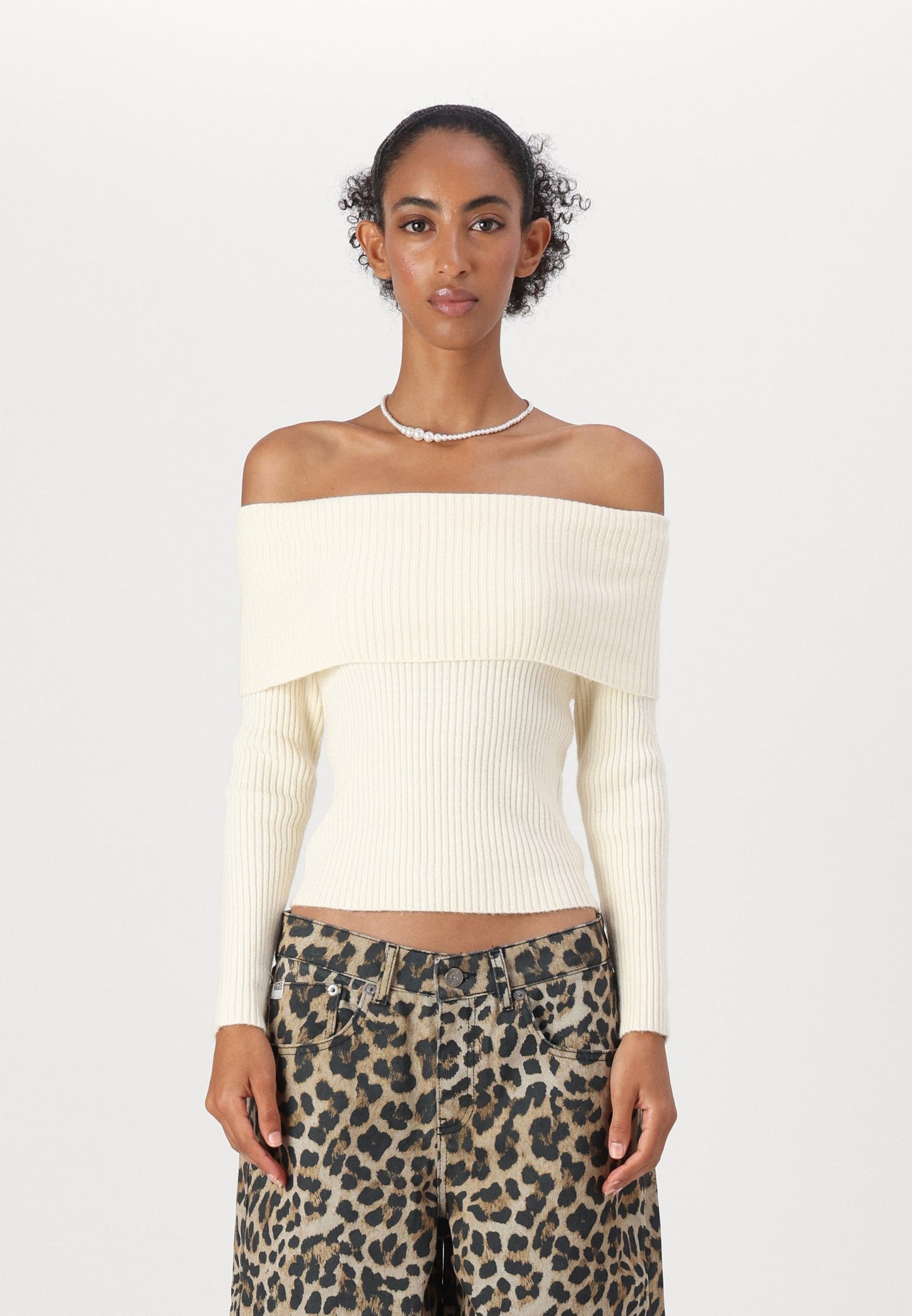 ONLY Petite ONLKATIA OFF SHOULDER - Jumper - Whitecap Gray