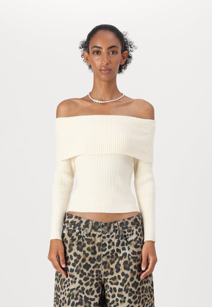ONLY Petite ONLKATIA OFF SHOULDER - Jumper - Whitecap Gray