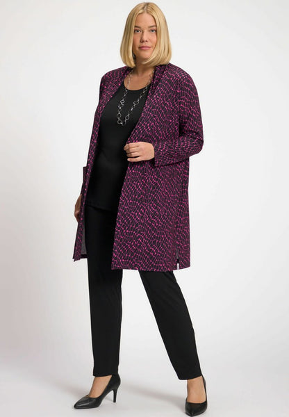 Ulla Popken MATTE GRAPHIC PRINT POCKET - Kurzmantel - Hot Pink Multi