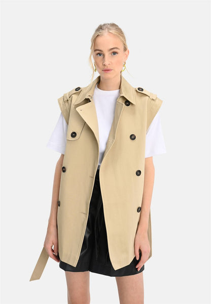  SLEEVELESS TRENCHCOAT - Weste - Sand