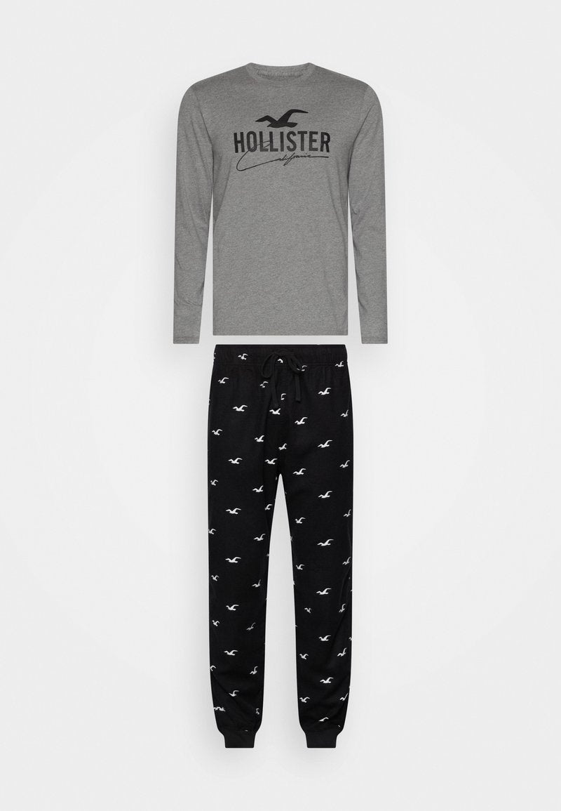 Hollister Co. JOGGER BOTTOM SET - Pyjama - Black Icon