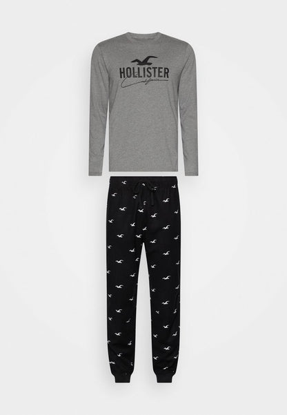 Hollister Co. JOGGER BOTTOM SET - Pyjama - Black Icon