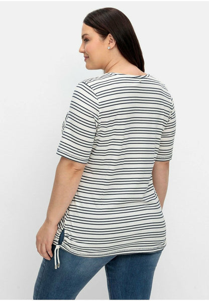 Sheego T-Shirt Print - Offwhite Gestreift
