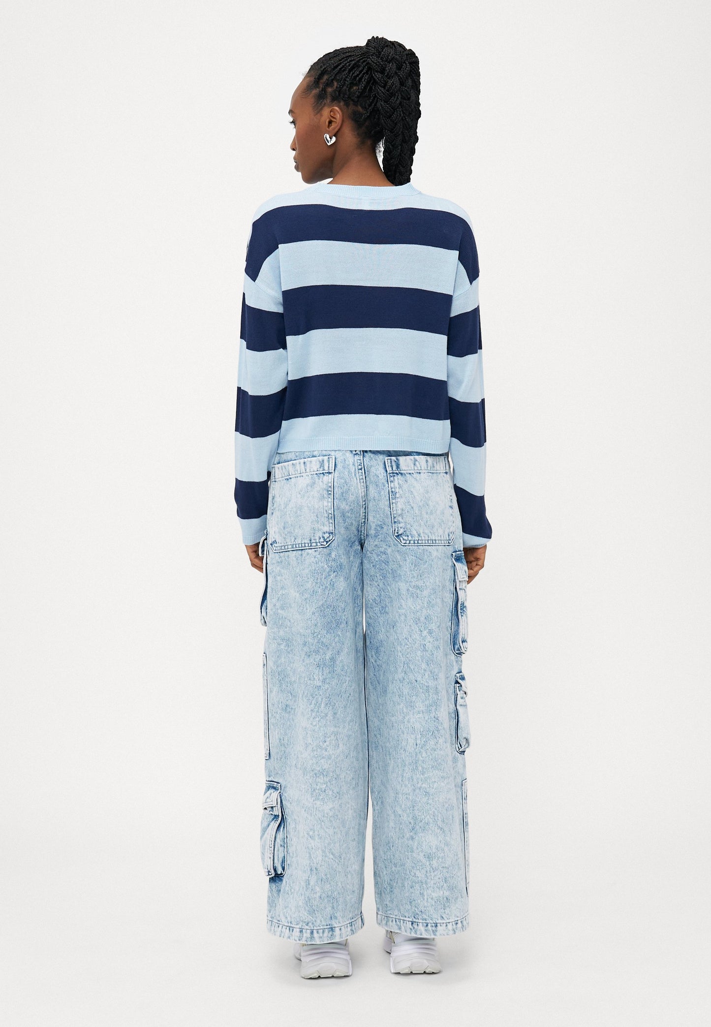 ONLY Petite ONLDERRY STRIPE O NECK - Jumper - Blue Stripes/naval Academy