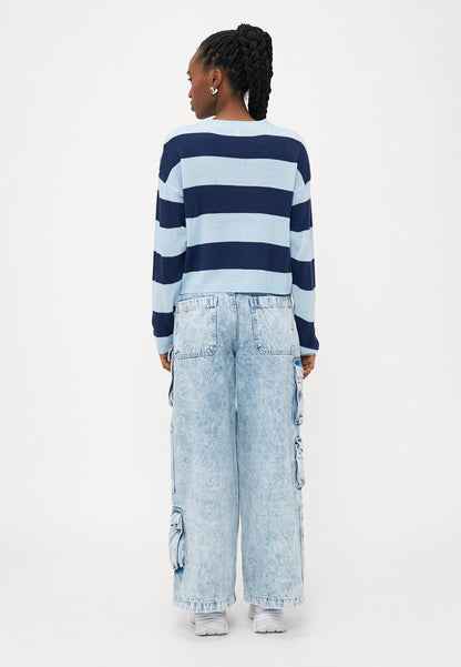 ONLY Petite ONLDERRY STRIPE O NECK - Jumper - Blue Stripes/naval Academy