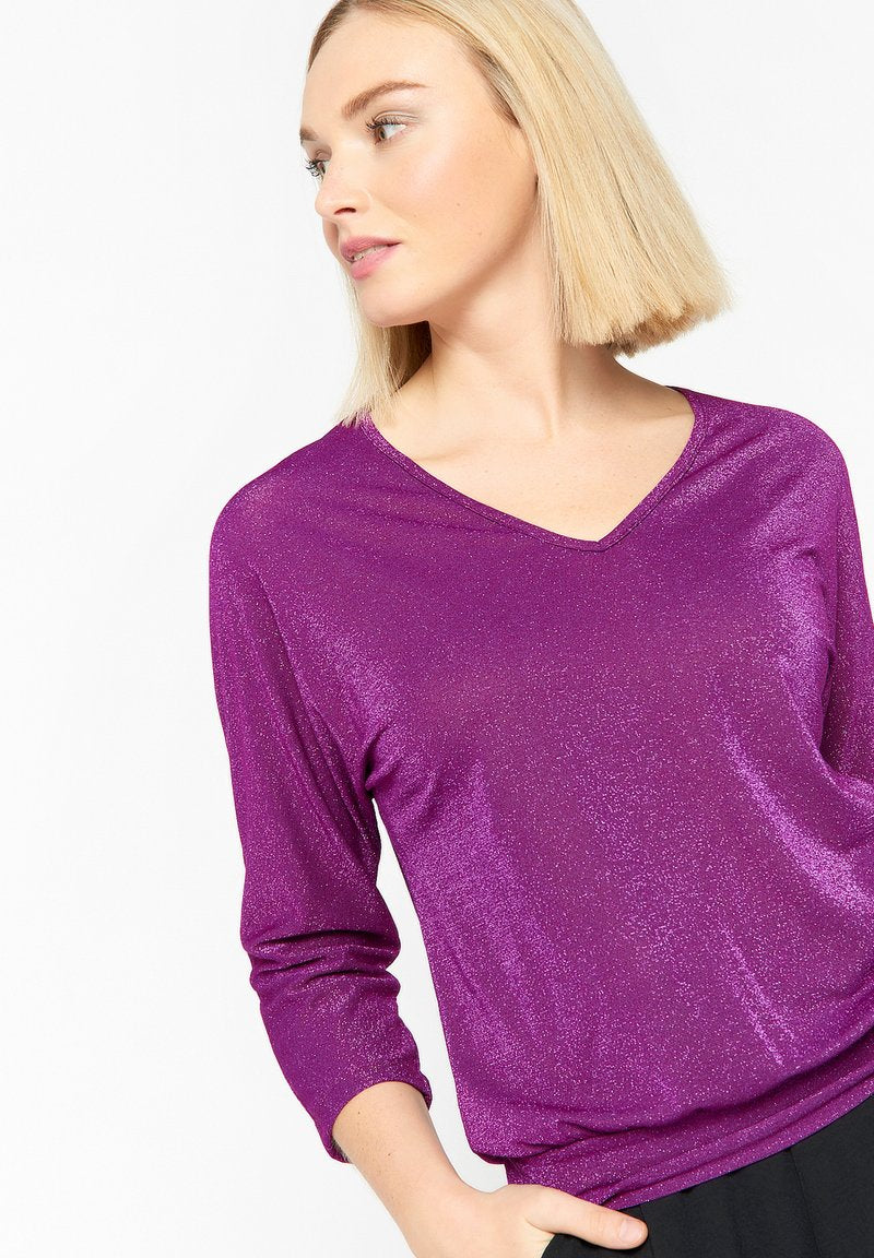 LOLALIZA LUREX WITH OPEN BACK - Langarmshirt - Purple