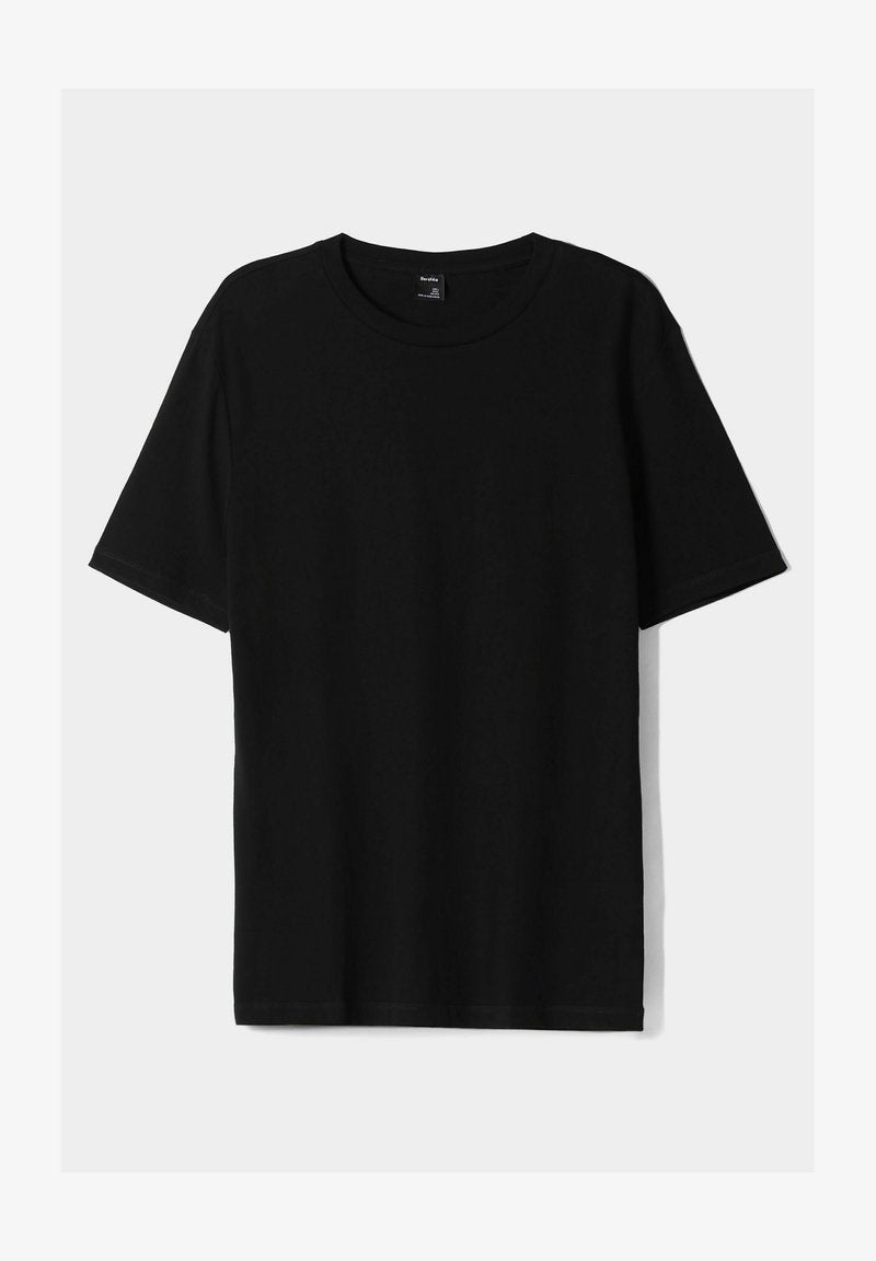 BERSHKA SHORT SLEEVE - T-Shirt Basic - Black