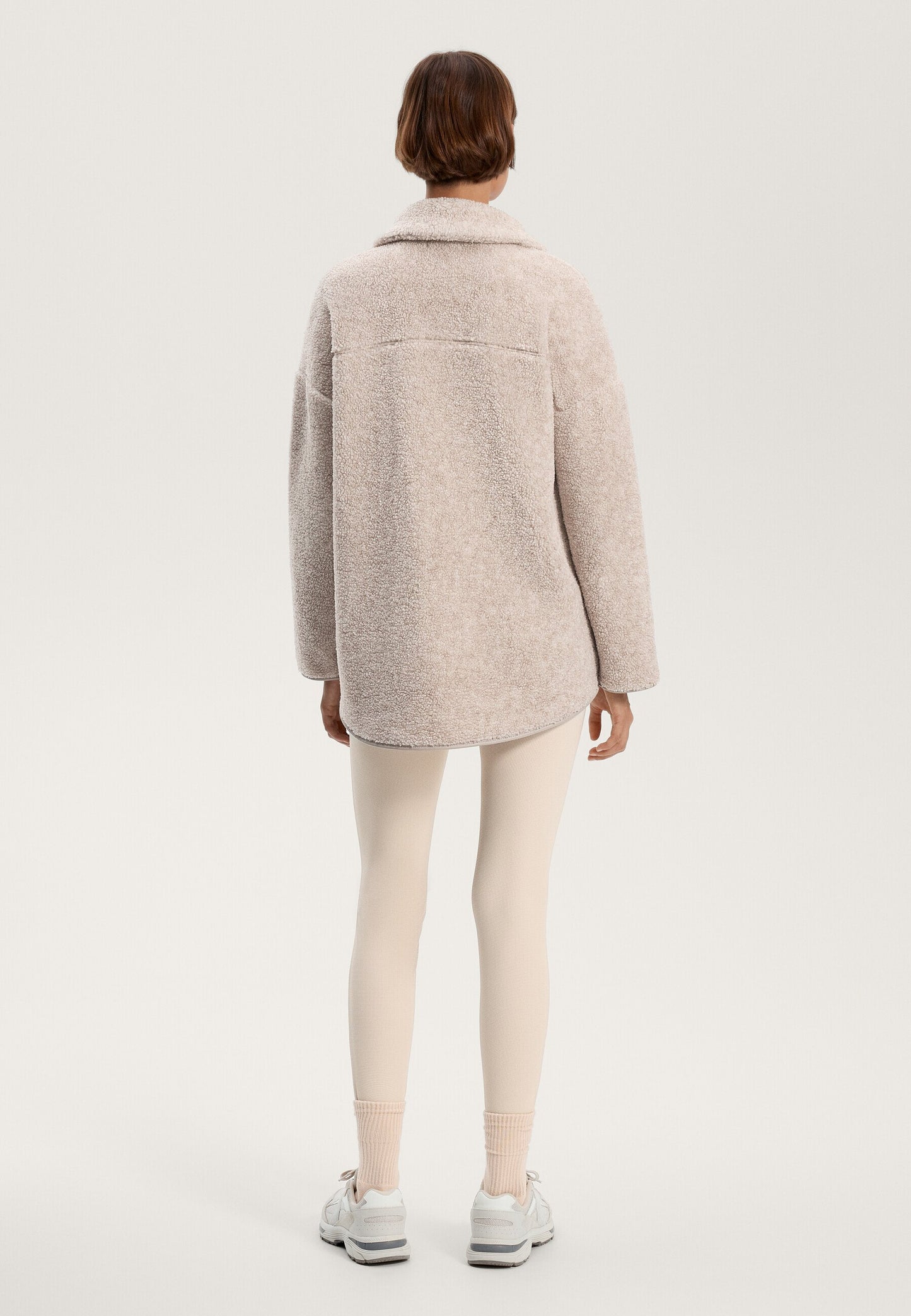 Oysho FAUX-SHEARLING OVERSIZE - Fleece Jacket - Light Grey
