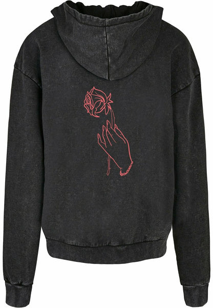 Mister Tee MÄNNER ONLY LOVE FRONT ACID WASHED - Kapuzenpullover - Black