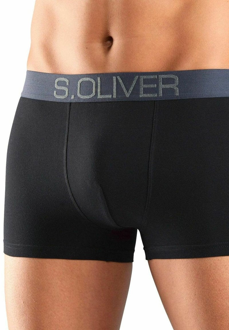S.Oliver RETRO 4PACK - Panties - Schwarz Khaki Schwarz Bordeaux Schwarz Blau Schwarz Grau
